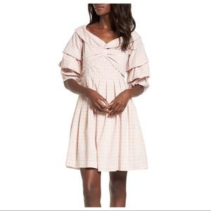 NWT Chriselle x JOA Tiered Puff Sleeve Minidress
